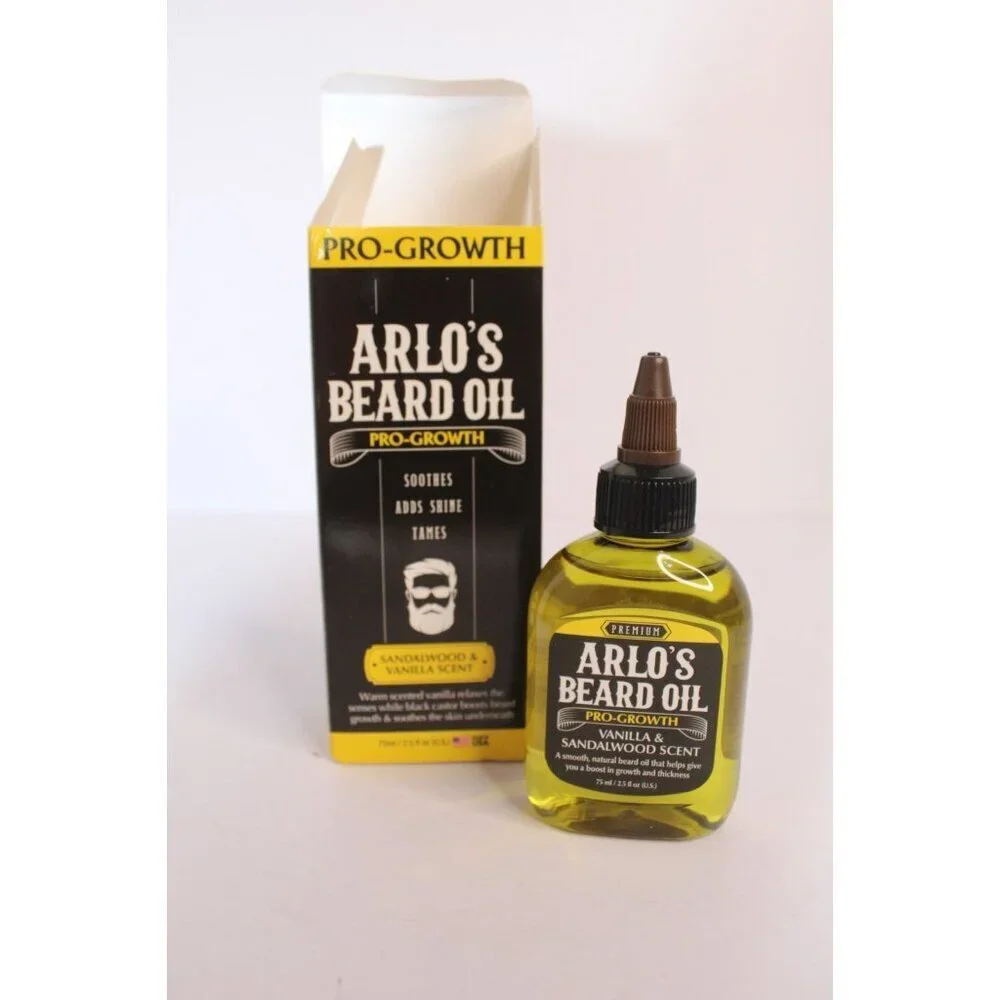 Arlo's Bear Oil Pro-Growth Sandalwood & Vanilla Scent & Castor Oil 2.5 fl oz NEW
